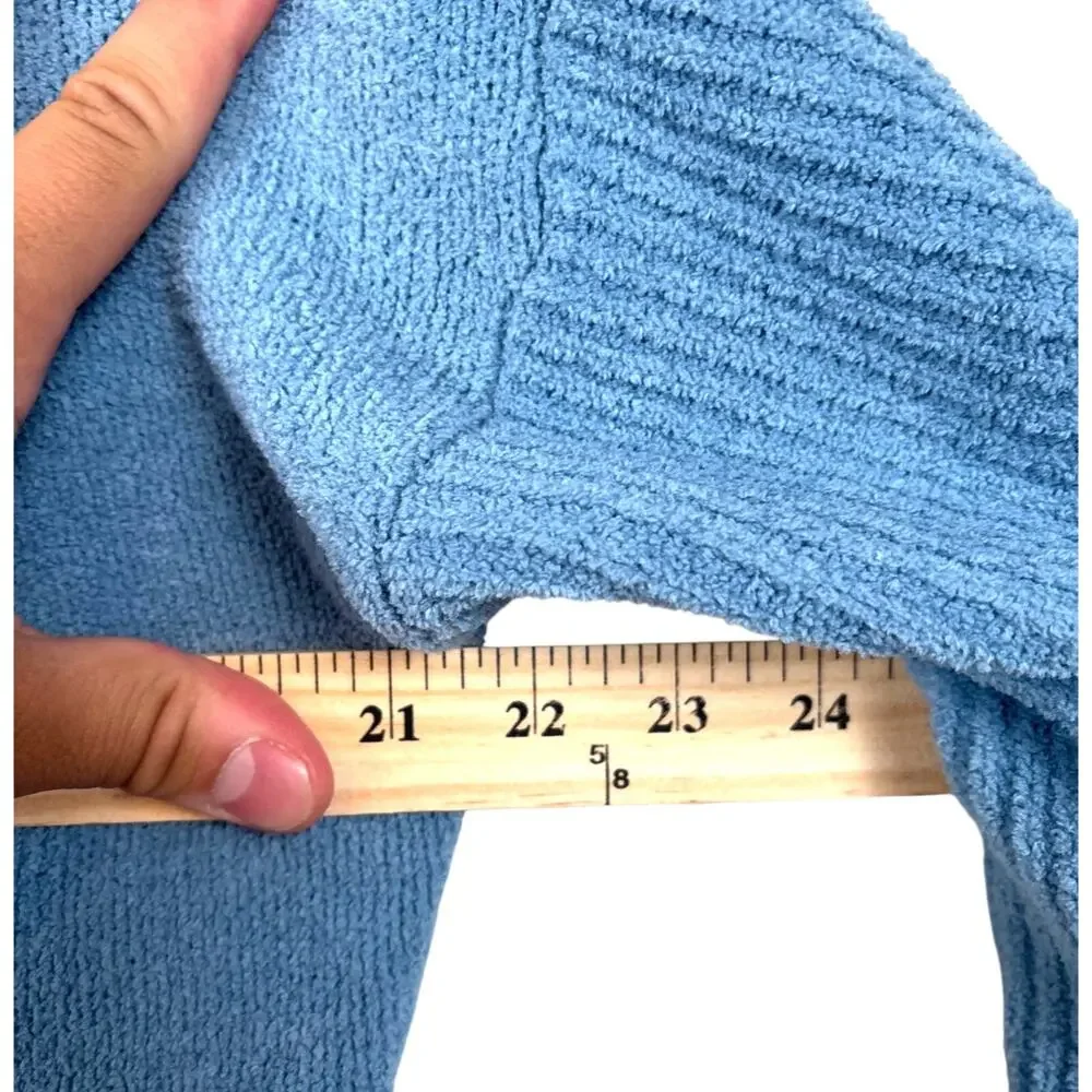 Natori Womens M/L Blue Soft Knit Sweater Pant Set Loungewear Cozy Casual Chic